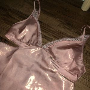 Never been worn VS rose gold sparkly lingerie slip